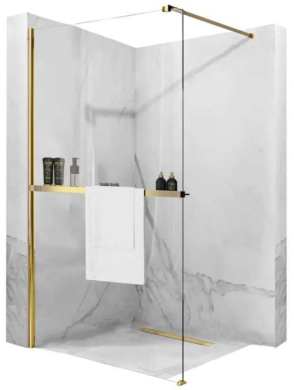 Rendeld meg most Zuhanyfal Rea Aero Gold N 110 Walk In + EVO