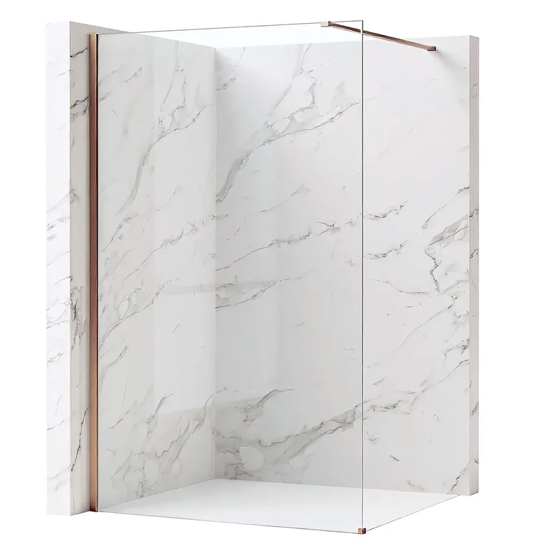 Biztonságos fizetés Zuhanyfal Rea Flexi Transparent / Brush Copper 110