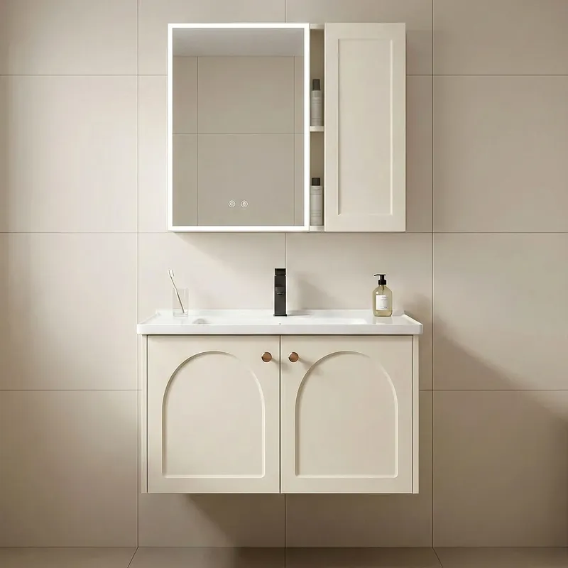Fürdőszobabútor szett mosdóval Denver 60cm Creme Biztonságos fizetés