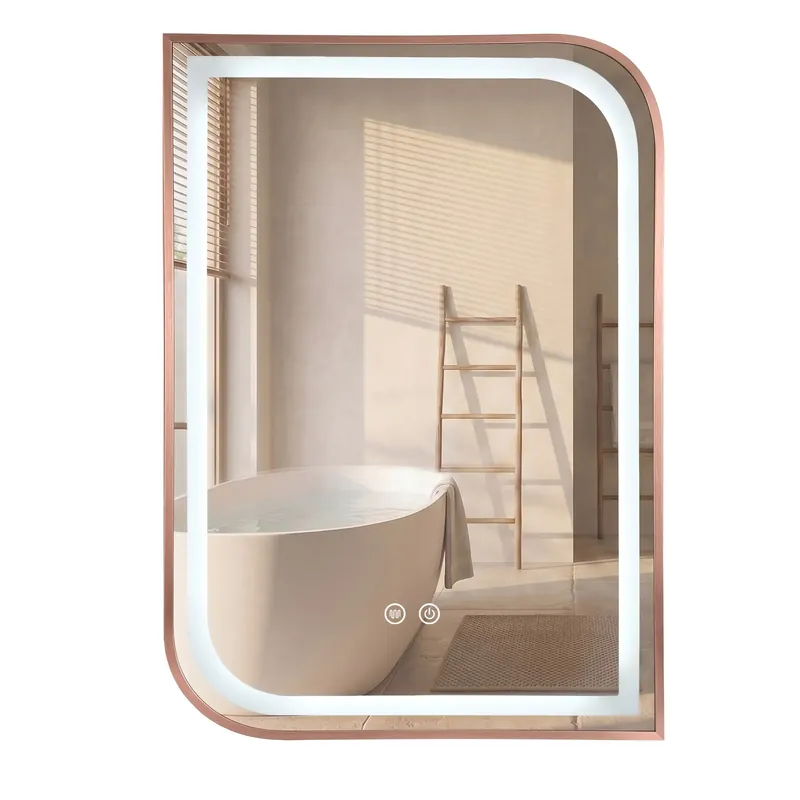 Gyors kiszállítás LED Tükör ZONE 70x50 BRUSH ROSE GOLD