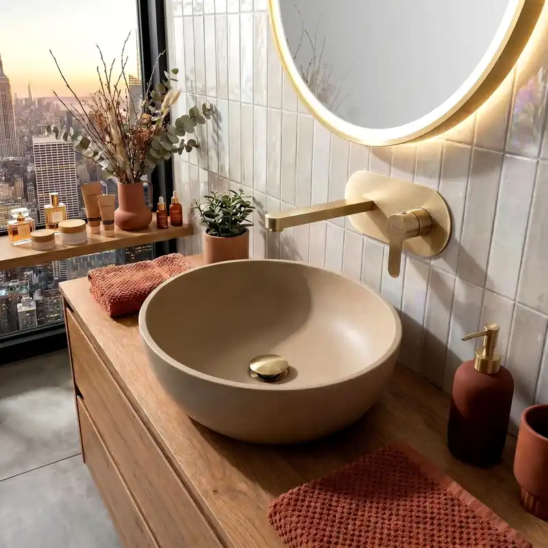 Azonnal elérhető Falra szerelhető csaptelep REA Arcos Brush Gold
