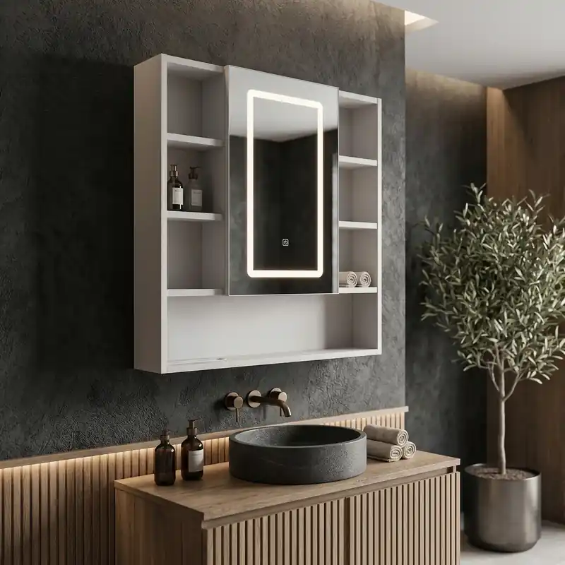 LED-es tükrös szekrény Rea Luna 70x80cm Biztonságos fizetés