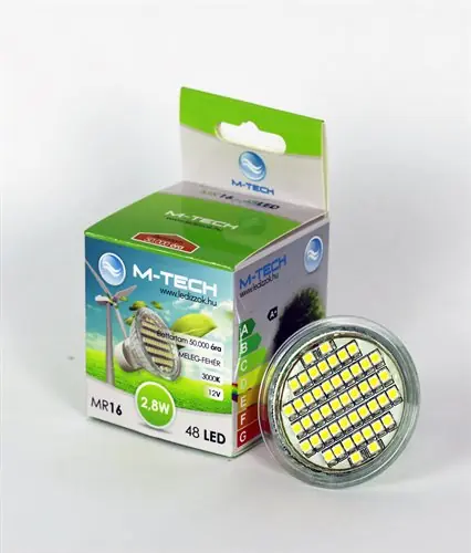 Csak ma M-Tech MR16 Spot 48 LED SMD, 12V, 2,8W, 176Lm Meleg Fehér 3000K, 3528, MTL422 led izzóM-tech
