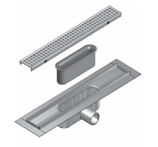 Szuper akció Aco Comfort normál (92mm) szigetelő gallér nélküli zuhanyfolyóka (1085 mm, 9010.88.19)ACO