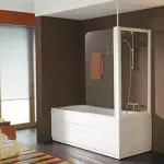 Újdonság Kolpa-San Sole TP 75 + TS 70/75/80 kádparaván (TP 75 + TS 75, Fehér, Edzett üveg átlátszó, 75 x 75 cm, 75X73 cm)Kolpa-San