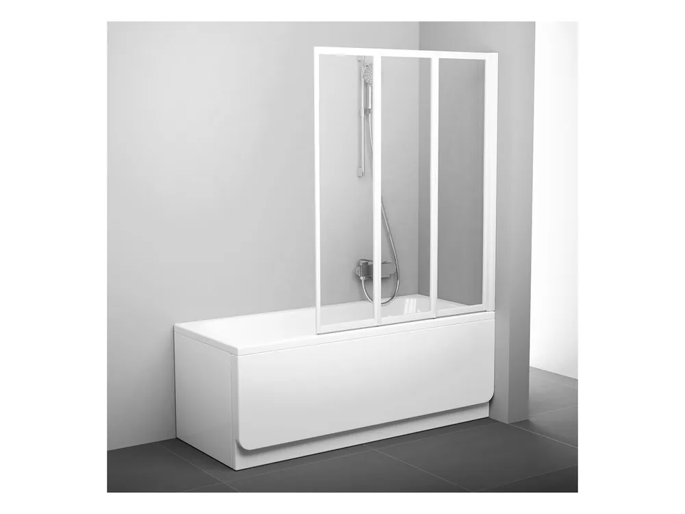 Újdonság Ravak VS3 100 cm kádparaván Transparent üveggel, fehér 795P0100Z1Ravak