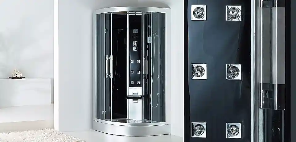 Exkluzív ajánlat Wellis Minima 100x100 negyedköríves hidromasszázs gőzkabinWellis