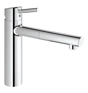 Különleges ajánlat Grohe Concetto egykaros mosogató csaptelep kihúzható gyöngyöztetővel 31214 001 (31214001)Grohe
