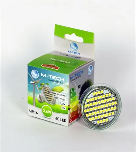 M-Tech MR16 Spot 60 LED SMD, 12V, 3,6W, 220Lm Meleg Fehér 3000K, 3528, MTL423 led izzóM-tech Nézd meg most