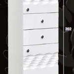 Kiárusítás Guido Ocean-1009 fürdőszobabútor oldalsó kiegészítő szekrény két ajtóval és két fiókkal (light walnut)Guido
