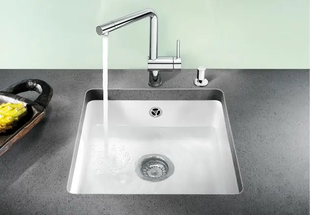 Azonnal elérhető BLANCO SUBLINE 375-U kerámia PuraPlus aláépíthető mosogató (vanília, #516039)Blanco