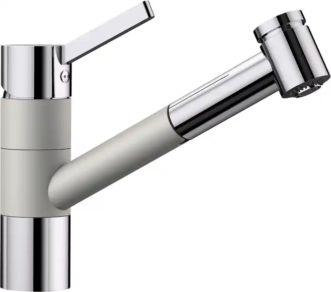 Legkelendőbb BLANCO TIVO-S Silgranit/króm kihúzható zuhanyfejes mosogató csaptelep, gyöngyszürke 520755Blanco