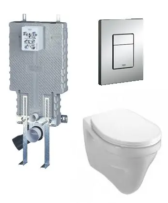 Grohe. Uniset 38642 001 falbaépíthető Wc öblítő tartály támasztólábbal Skate Cosmopolitan 38732 000 króm nyomólappal, Alföldi Saval 7068 19 01 laposöblítésű fali wc-velGrohe Népszerű