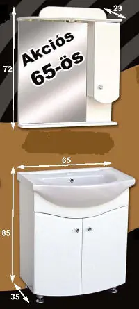 Olcsó Guido 65-ös fürdőszobabútor (medium walnut)Guido