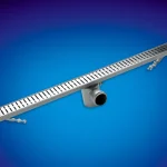 Aco. Classic normál (120mm) 1085 mm-es szigetelő gallér nélküli zuhanyfolyóka hullám ráccsal (402778-0)ACO Outlet