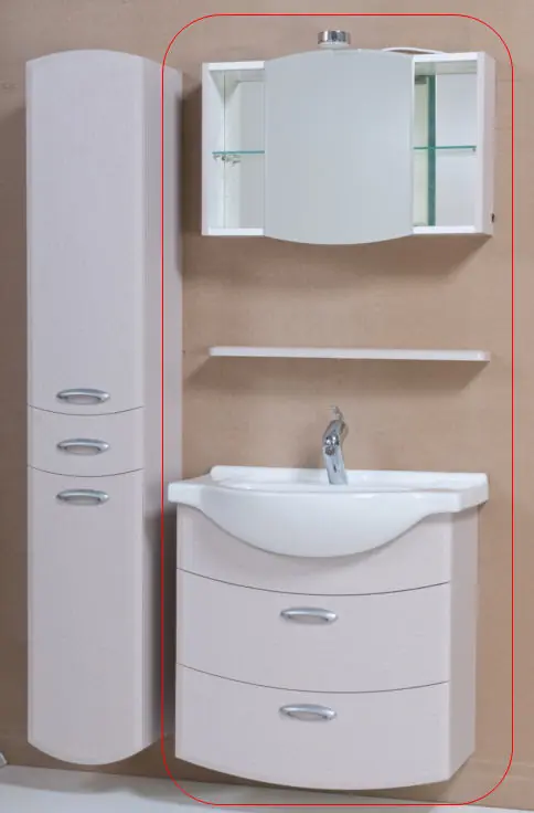 Árengedmény Tboss Bianka Elegant 65 fürdőszobabútor komplett szett (magasfényű fehér)Tboss