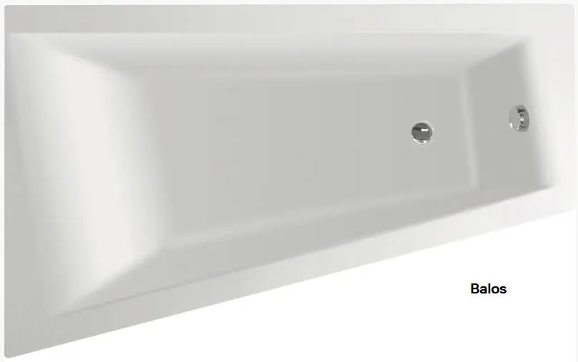 Újdonság Aqualine Metuje 160x100 aszimmetrikus kád (beépíthető / balos, 160x100 cm, #G2610)Aqualine