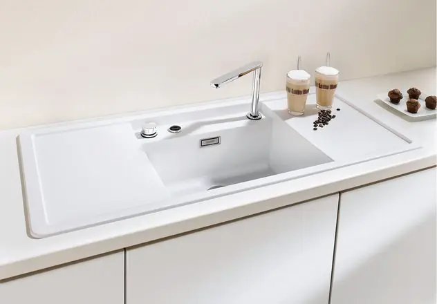 Akciós ár BLANCO ALAROS 6S Silgranit mosogatótál (fehér / fehér üveg vágólap, #516723)Blanco