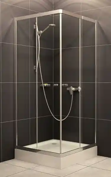 H2O Projecta 90x90 szögletes zuhanykabin tálcával (90x90x193,5 cm, króm, Átlátszó, #slim)H2O Olcsóbb