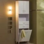 Vedd meg online Tboss Bianka M53 fürdőszobai álló szekrény szennyestartóval (szilva)Tboss