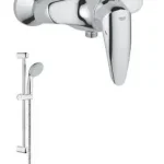 Végkiárusítás Grohe Eurodisc egykaros fali zuhanycsaptelep + Grohe New Tempesta II Zuhanyszett (33569001 + 2759800E)Grohe