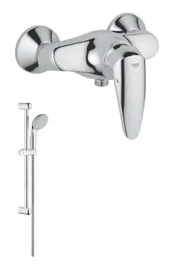 Végkiárusítás Grohe Eurodisc egykaros fali zuhanycsaptelep + Grohe New Tempesta II Zuhanyszett (33569001 + 2759800E)Grohe