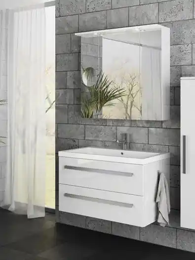 Tboss Modena 90 fürdőszobabútor komplett szett (magasfényű fehér, #sima tükörrel)Tboss Legjobb ár