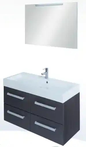 Újdonság Tboss Orinoko 100 fürdőszobabútor komplett szett (magasfényű fehér, #sima tükörrel)Tboss