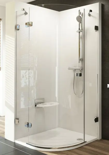 Ravak Brilliant BSKK3 90x90 cm-es háromrészes, negyedköríves zuhanykabin (B SET -zsanér nélkül) (88,3-89,5x88,3-89,5 cm, balos zsanérhoz, Átlátszó, #3UL77A00Y1)Ravak Legkelendőbb