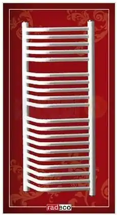 Kiárusítás Radeco A4/N O profilos sarok típusú törölközőszárítós csőradiátor (890 W, fehér, 1060x400 mm)Radeco