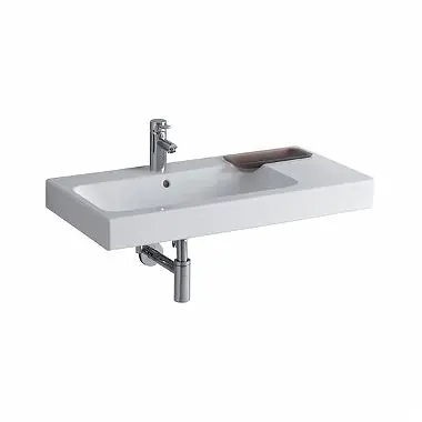 Gyors kiszállítás Keramag Icon mosdó jobb oldali dekoratív tálkával keratect felülettel 90 (90x48,5 cm, 124190600)Keramag