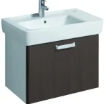 Keramag Renova Nr. 1 Plan szekrény aszimetrikus mosdóhoz magasfényű wenge (68x46,3x44,5 cm, 879133000)Keramag Árcsökkenés