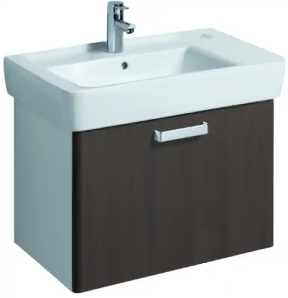 Keramag Renova Nr. 1 Plan szekrény aszimetrikus mosdóhoz magasfényű wenge (68x46,3x44,5 cm, 879133000)Keramag Árcsökkenés
