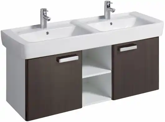 Bestseller Keramag Renova Nr. 1 Plan szekrény dupla mosdó alá magasfényű wenge (120x46,3x44,5 cm, 879233000)Keramag