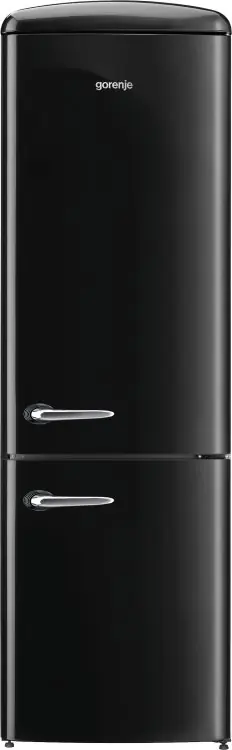 Gyors szállítás Gorenje alul fagyasztós kombinált hűtőszekrény, old timer A++, fekete ORK192BK (517336)Gorenje