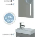 Tboss Modena 40 Lux komplett fürdőszobabútor, kézmosó szekrénnyel, tükörrel (sötét szürke fa)Tboss Outlet