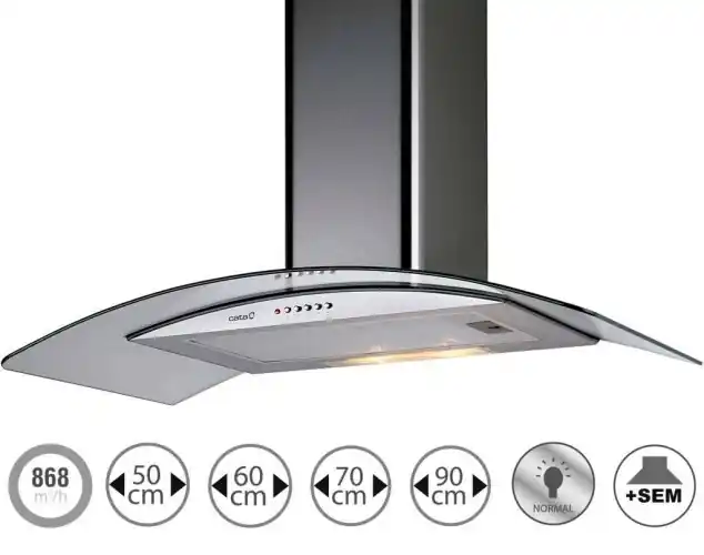Exkluzív ajánlat Cata C GLASS halogén fali páraelszívó 90 cm, inox, 02008201Cata