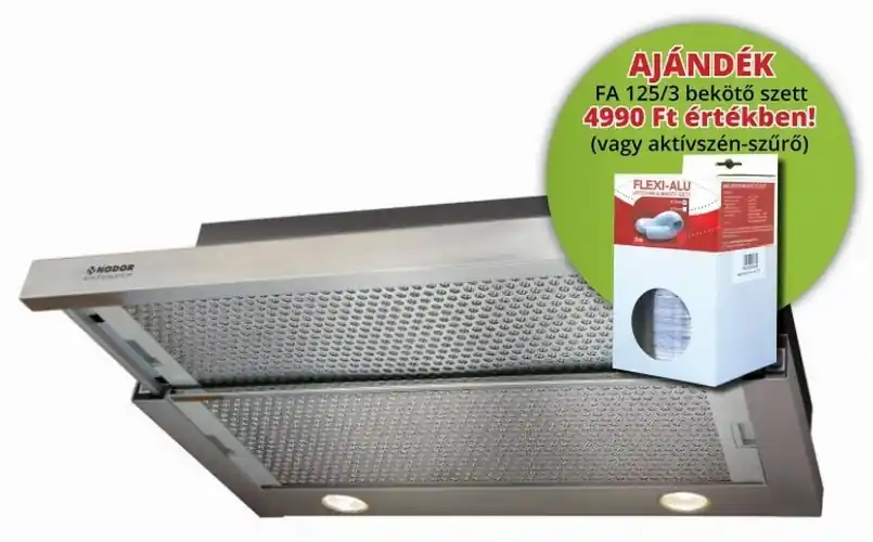 Nodor EXTENDER 60 INOX teleszkópos páraelszívó 60 cm, inox, 1700Nodor Akció