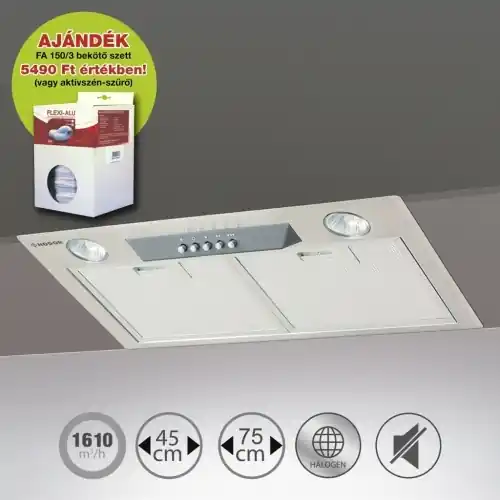 Nodor GAT-850/60 INOX beépíthető páraelszívó 45 cm, inox, 3667Nodor Gyors szállítás