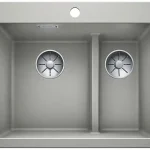 BLANCO PLEON 6 Split Silgranit mosogató dugókiemelő nélkül, gyöngyszürke 521692Blanco Prémium