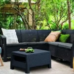 Akció Curver Corfu Relax kerti bútor garnitúra, Bútor színe: Barna színben, meleg taupe párnávalCurver