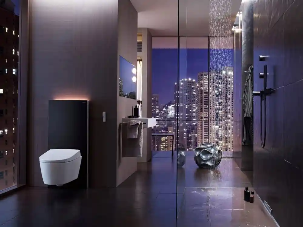Geberit Monolith Plus szanitermodul fali WC-hez, 101 cm, fekete üveg 131.221.SJ.5Geberit Kiárusítás