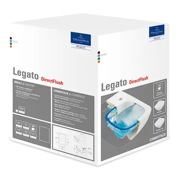 Villeroy & Boch Legato perem nélküli fali wc szett, ülőkével CeramicPlus felülettel 5663 RL R1 (5663RLR1)Villeroy & Boch Szezonális akció