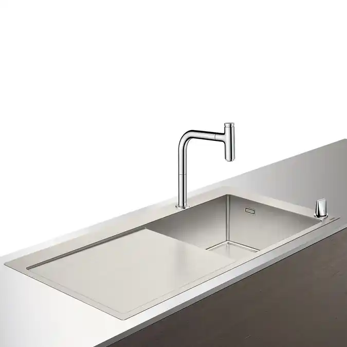 Vedd meg online Hansgrohe C71-F450-07 mosogató-csaptelep kombináció 450 szárító tálcával 43205800Hansgrohe