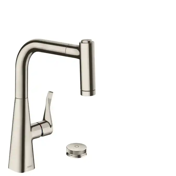Hansgrohe M7120-H220 2-lyukú egykaros konyhai csaptelep 220 kihúzható zuhanyfejjel, rozsdamentes acél hatású 73805800Hansgrohe Vásárlói kedvenc