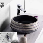 Vedd meg online Sapho PRIORI kerámia mosdótál átmérő 41cm fekete/kő (PI021)Sapho
