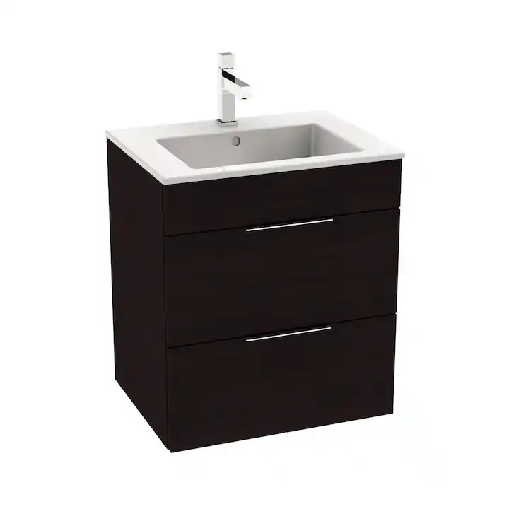 Vedd meg online Jika Cube alsószekrény 55x43 cm-es mosdóval, sötét tölgy H4536121763021Jika