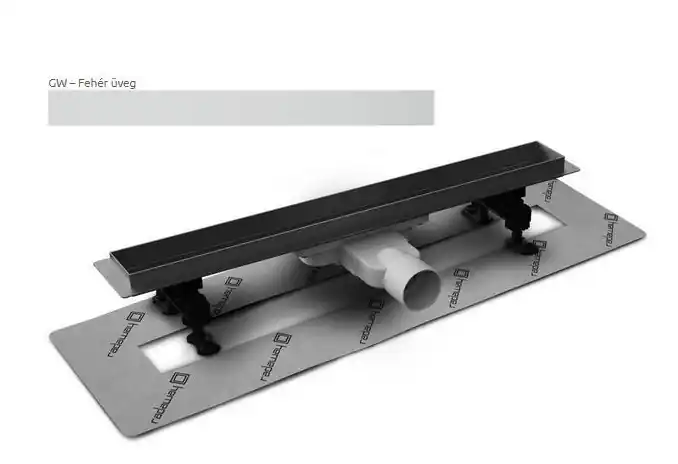 Radaway SLIM 85 cm-es rozsdamentes zuhanyfolyóka Fehér üveg ráccsal 5L085S + 5R085SGWRadaway Ajánlat