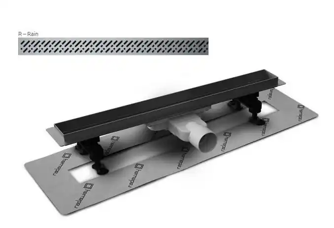 Expressz szállítás Radaway SLIM 65 cm-es rozsdamentes zuhanyfolyóka Rain ráccsal 5L065S + 5R065SRRadaway
