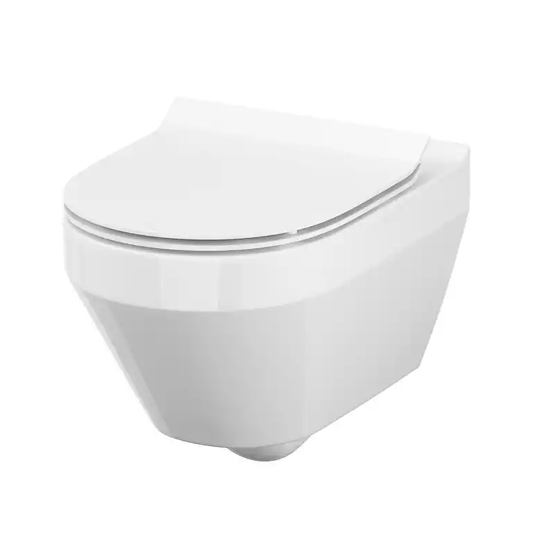 Cersanit Crea CleanOn perem nélküli ovális fali wc, lassú záródású ülőkével S701-212Cersanit Expressz szállítás